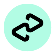Afterpay app icon with a mint background and black linked-arrow mark.