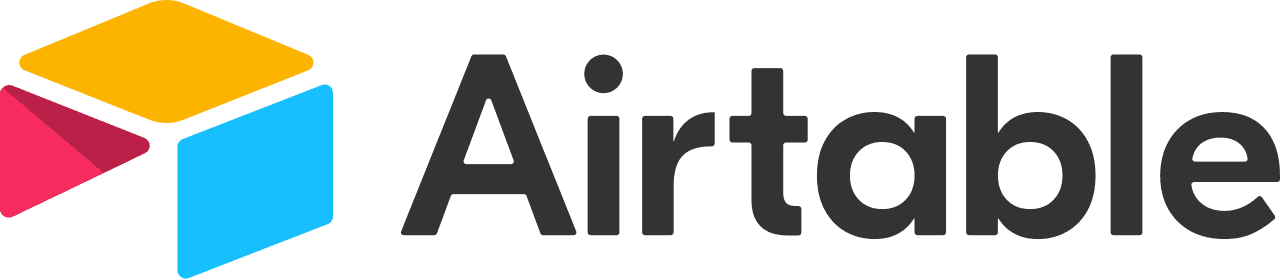Airtable wordmark logo with colorful geometric icon.
