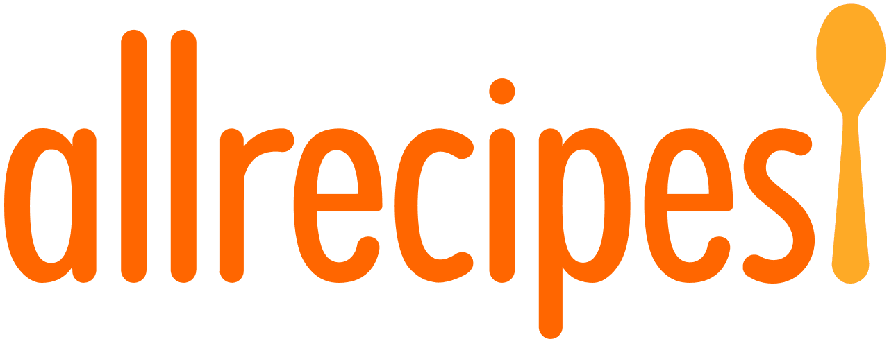 Allrecipes logo with orange lettering.
