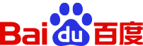 Baidu logo with blue paw print and red Baidu text.