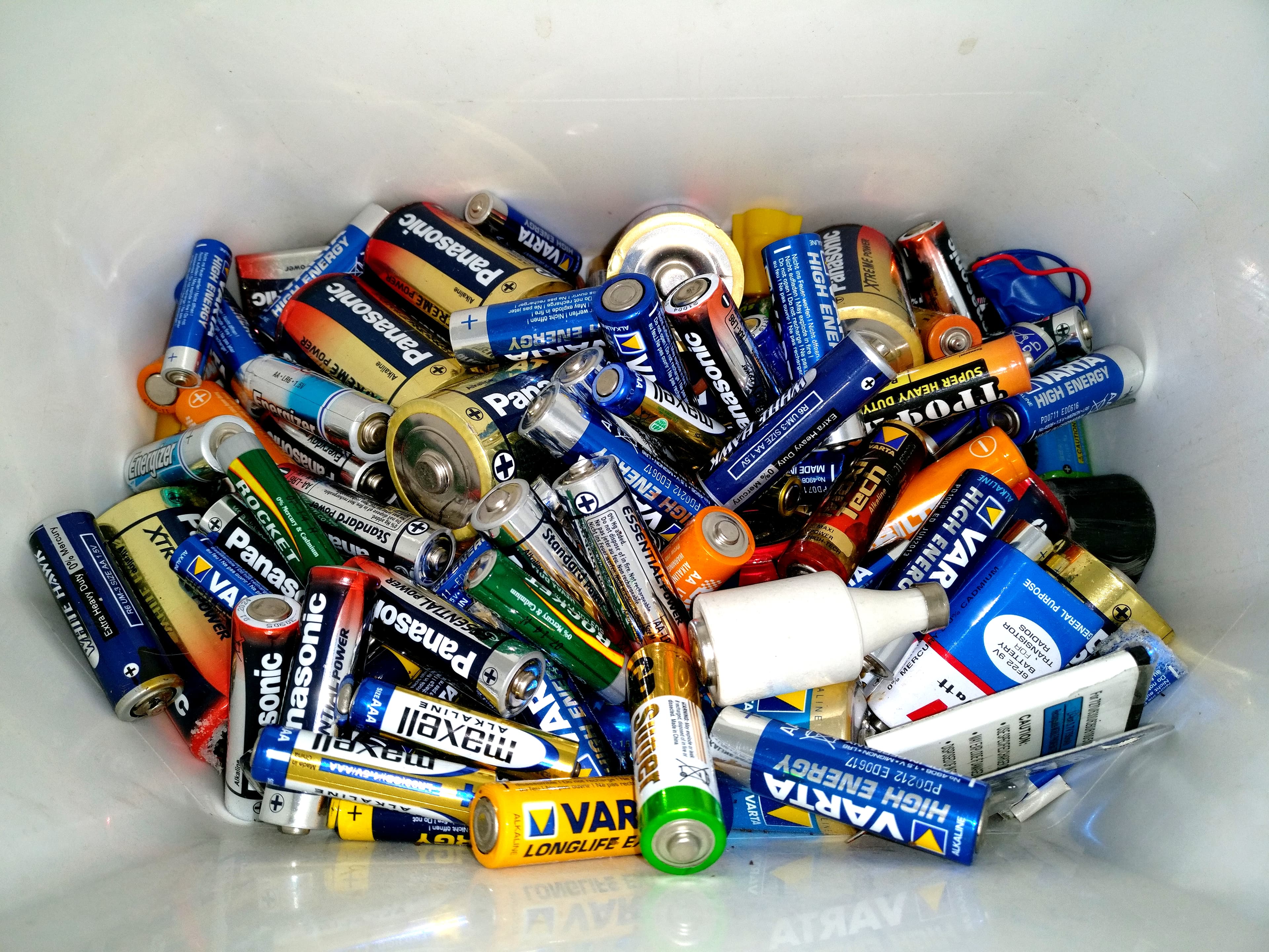 Used household batteries collected for recycling