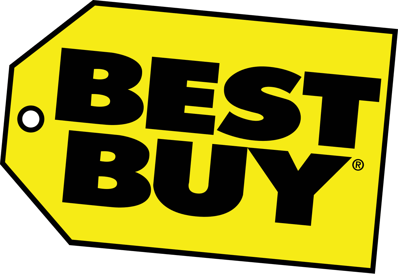 Best Buy logo on a yellow price tag shape.