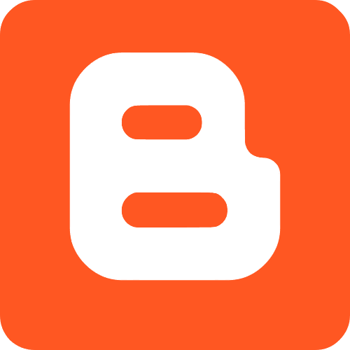 Blogger logo, an orange rounded square with a white stylized B mark.