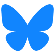 Bluesky logo, a bright blue butterfly icon.