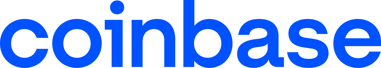 Blue Coinbase wordmark logo on a transparent background.
