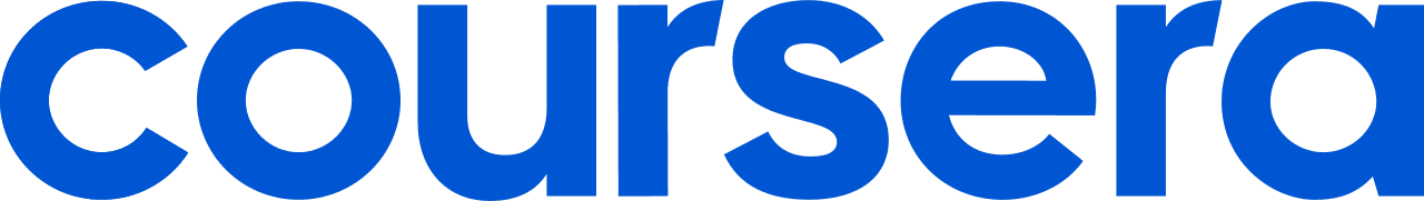 Coursera wordmark logo in blue.