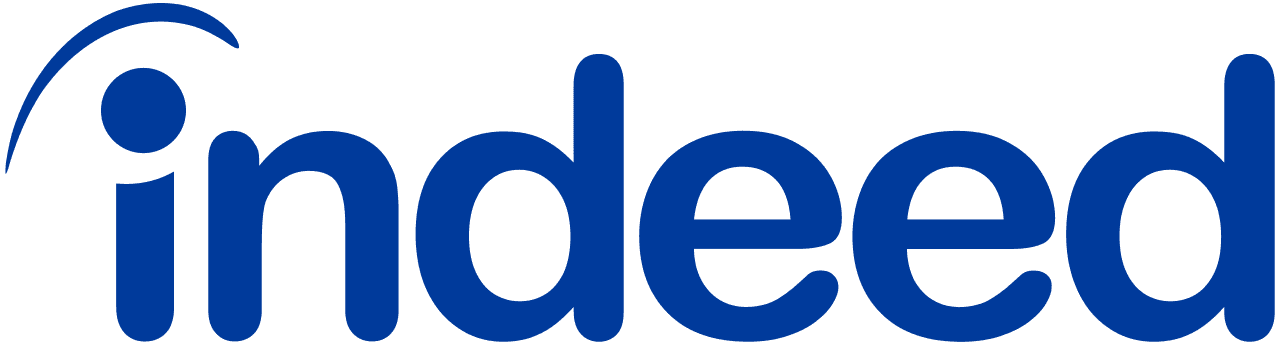 Indeed wordmark logo in blue.