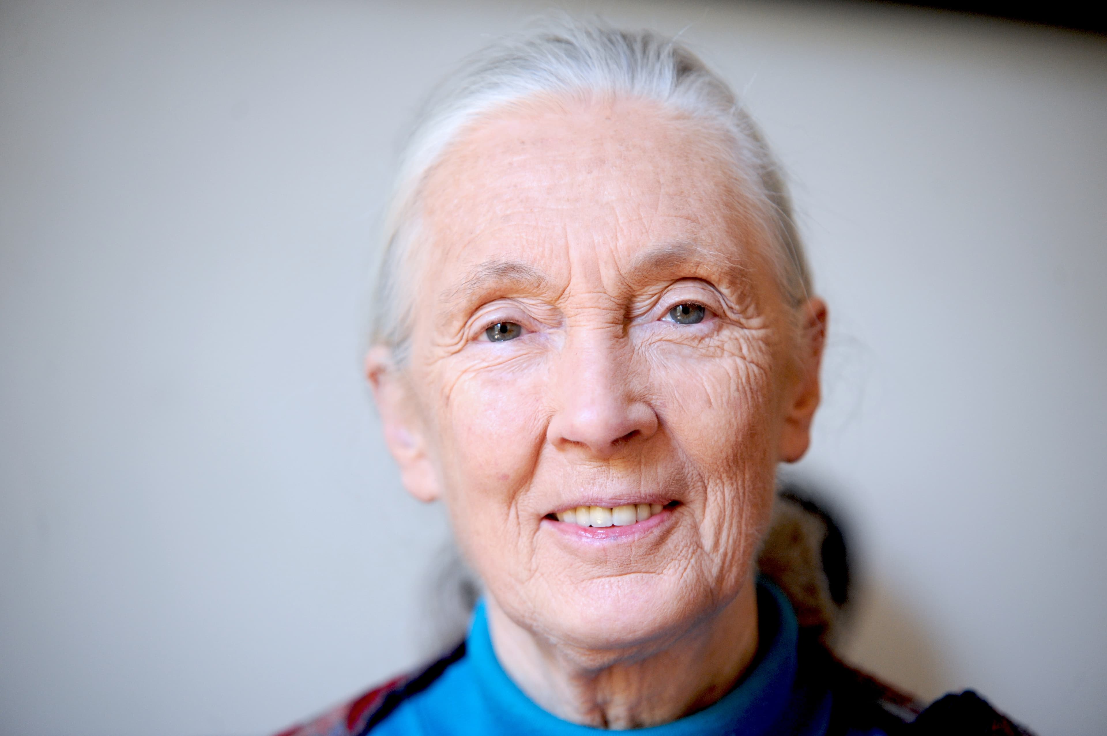Jane Goodall speaking at an event in 2010.