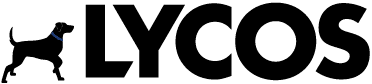 Lycos logo in black text with a small red dog icon.
