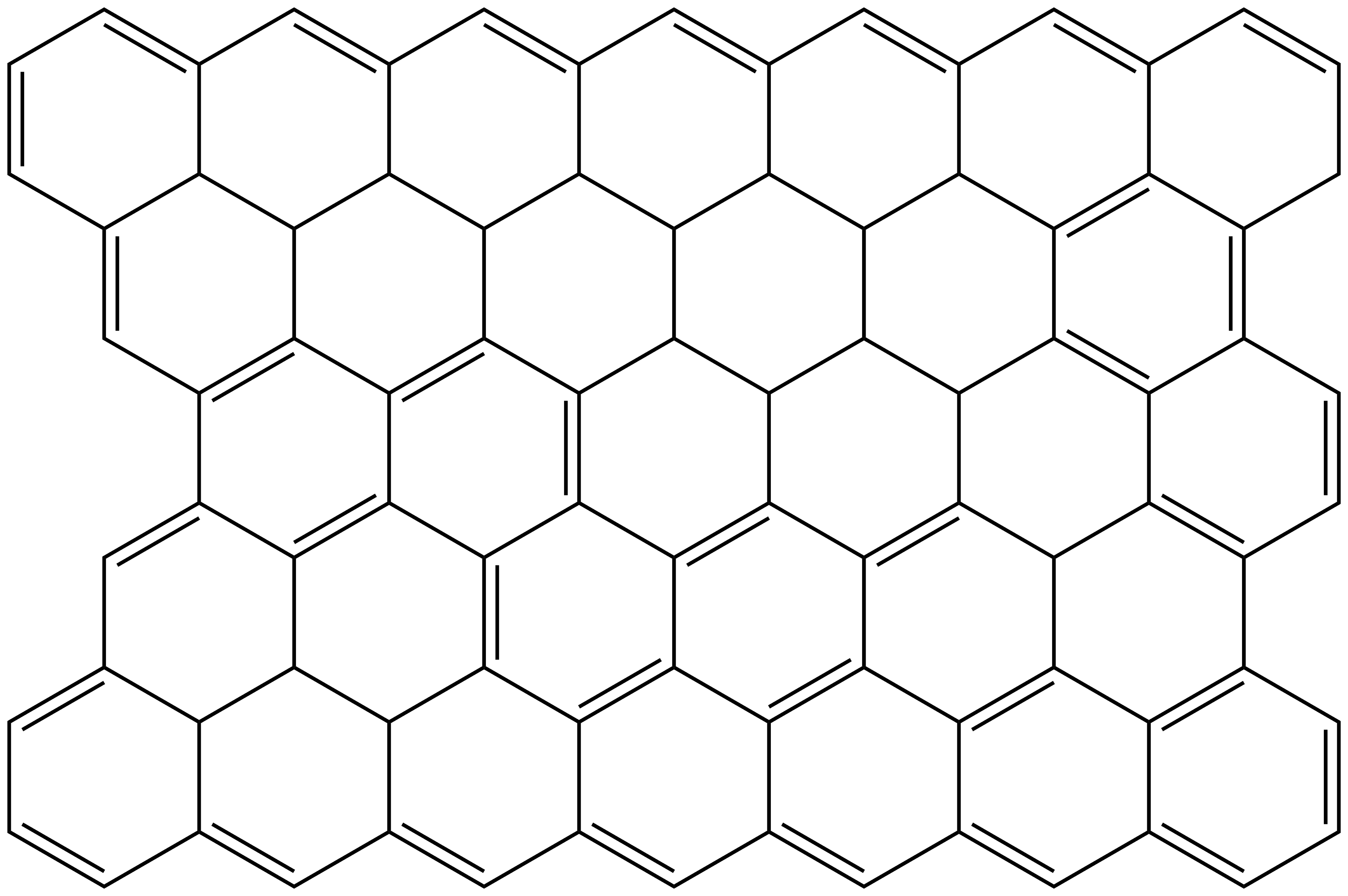 Illustration of a graphene sheet showing carbon atoms arranged in a nanoscale hexagonal lattice