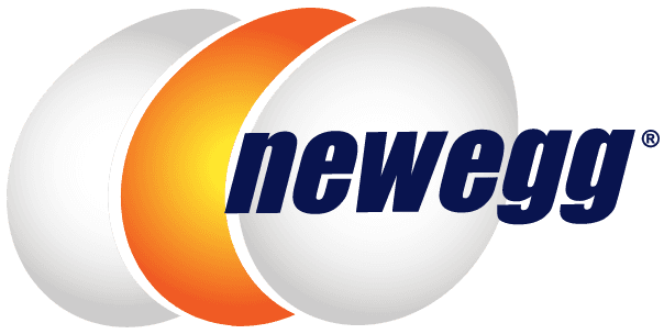 Newegg full-color wordmark logo with egg-shaped brand mark.