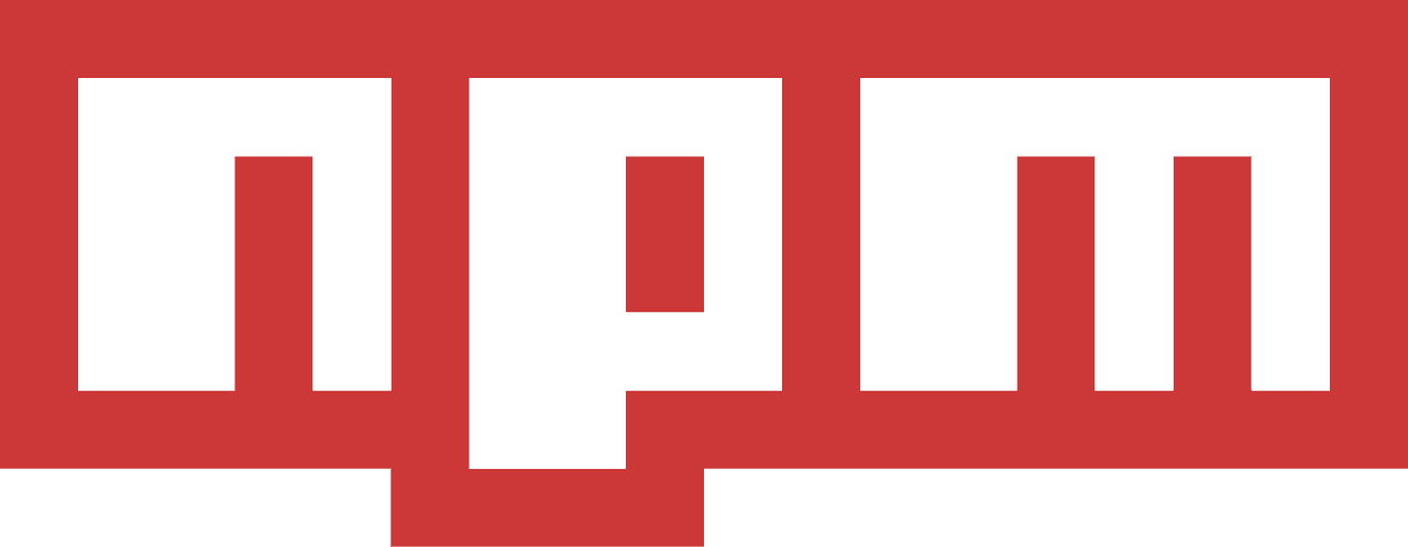 npm wordmark logo in red.