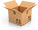 Parcel cardboard box logo.