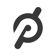 Peloton app icon with a white Peloton symbol on a black background.