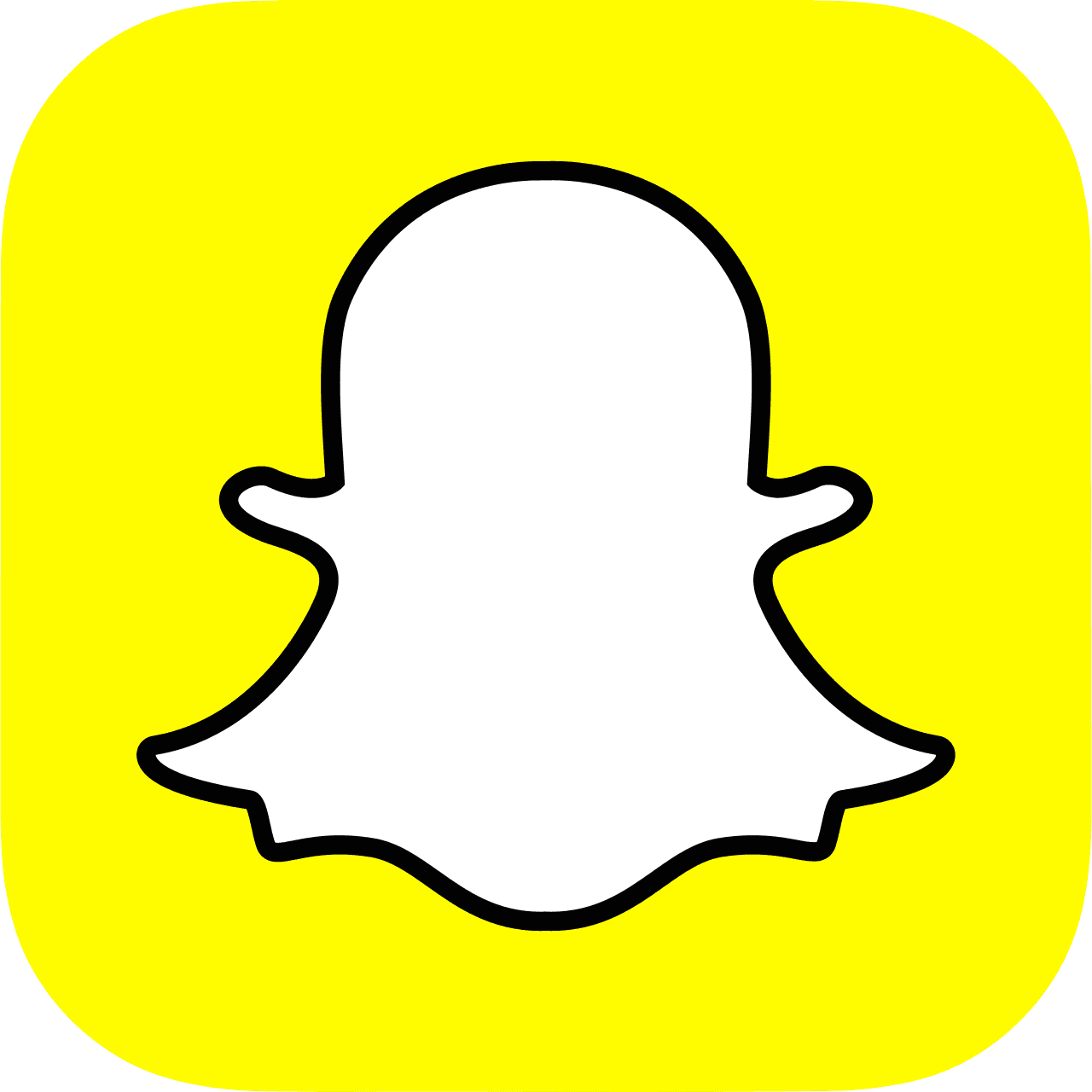 Snapchat ghost logo on yellow background