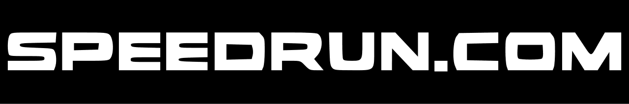 Speedrun.com text logo for the speedrunning leaderboard and community website