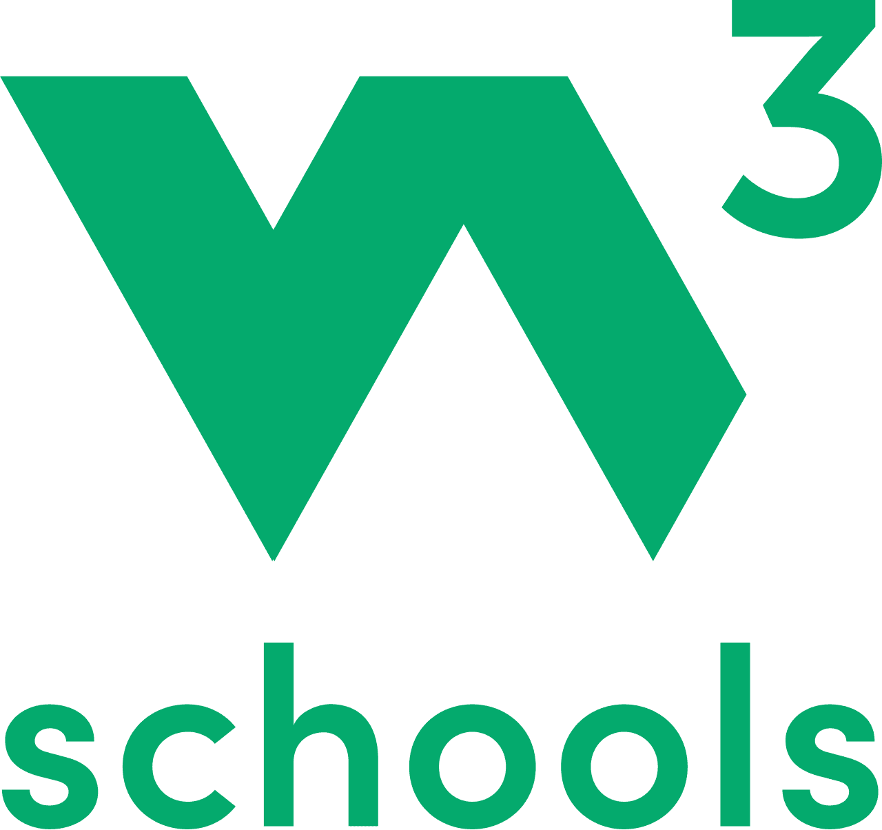 W3Schools logo with green circle and white angle brackets.