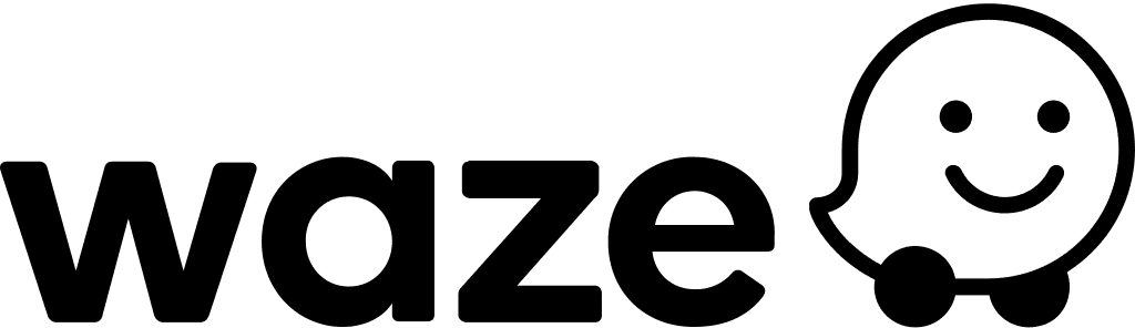 Waze wordmark logo in blue.