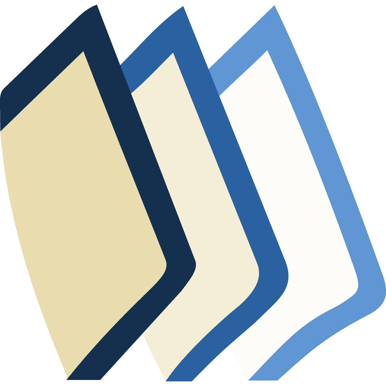 Wikibooks logo with a blue open book and circular page shapes.