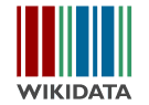 Wikidata logo with red, green, blue, and black vertical bars above the Wikidata wordmark.