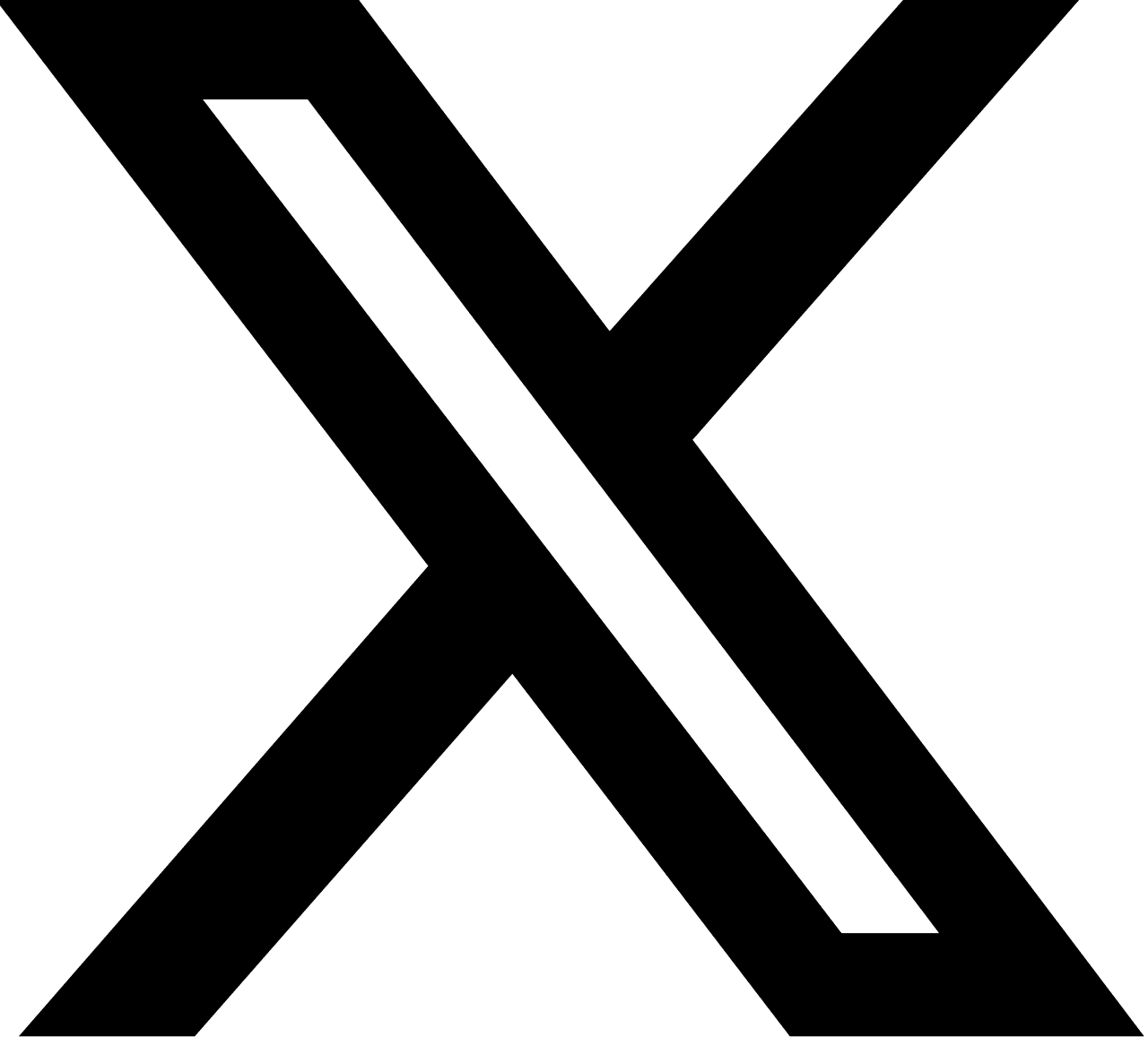 Black X logo for the social platform formerly known as Twitter