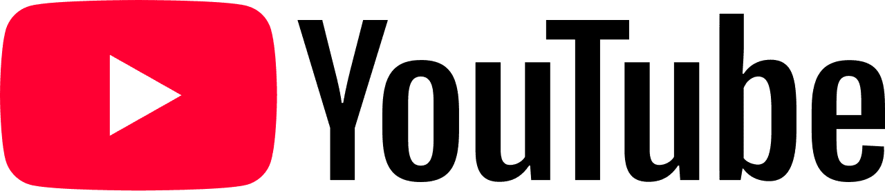 YouTube logo with red play icon and black wordmark