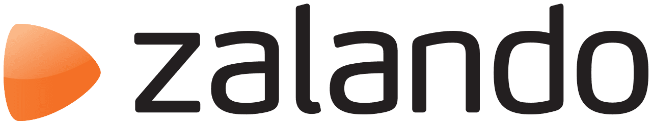 Zalando logo with an orange symbol and black wordmark.